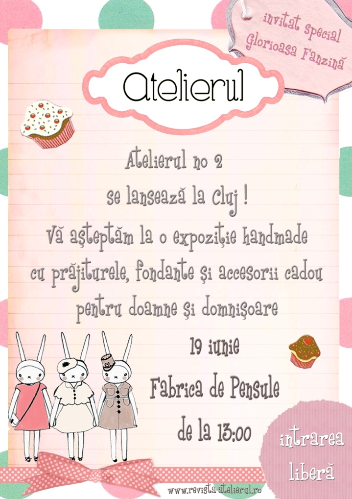 afis lansare atelierul nr 2 handmade revista atelierul lansare cluj nr 2