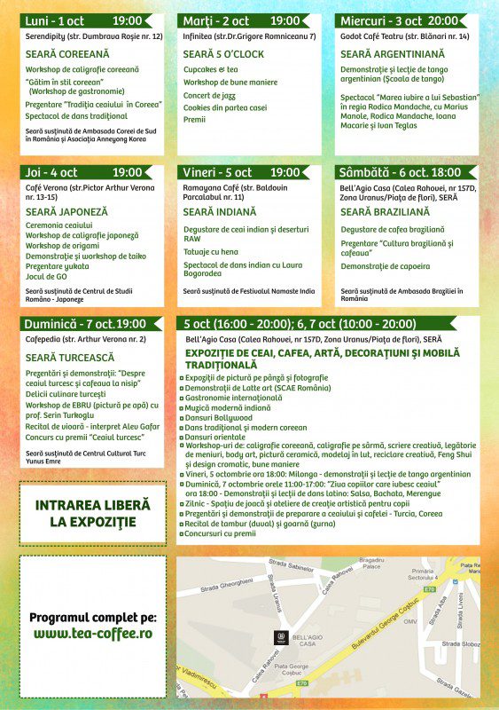 Program Festivalul Ceaiului si al Cafelei