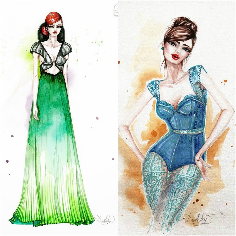 ilustratii moda dushky