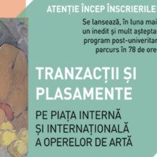Înscrieri curs postuniversitar Tranzacţii şi plasamente ale operelor de artă