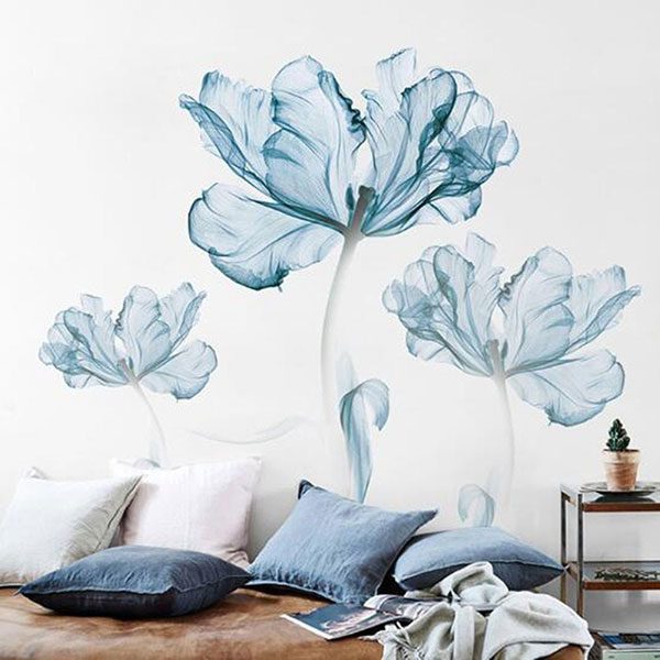 fototapet floral albastru