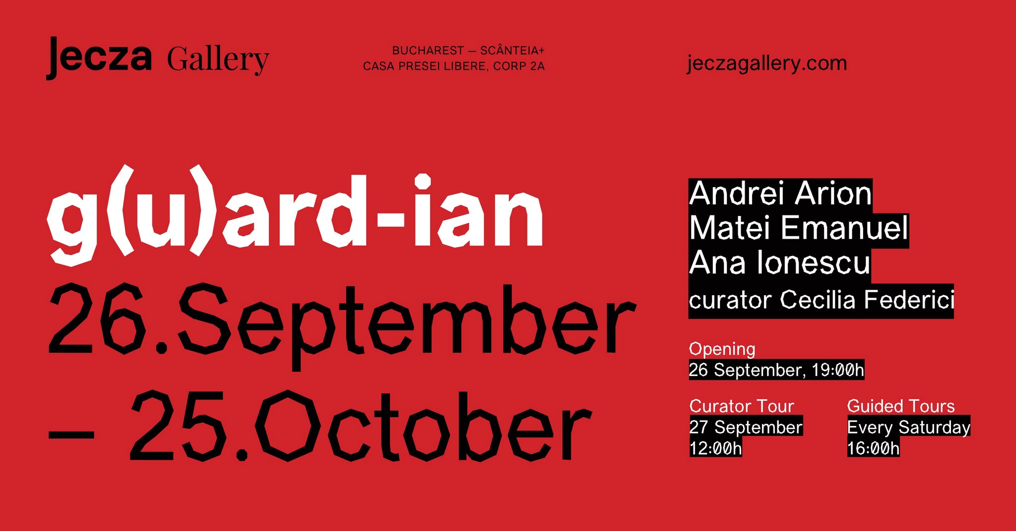 Jecza Gallery Bucharest prezintă „g(u)ard-ian”